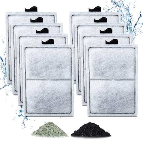 Zuqqony 8 Pack PF-L Filter Cartridges Compatible with Top Fin Silenstream PF20 PF30 PF40 and PF75 Power Filters Remplacement Aquarium Carbon Cartridge with Zeolite