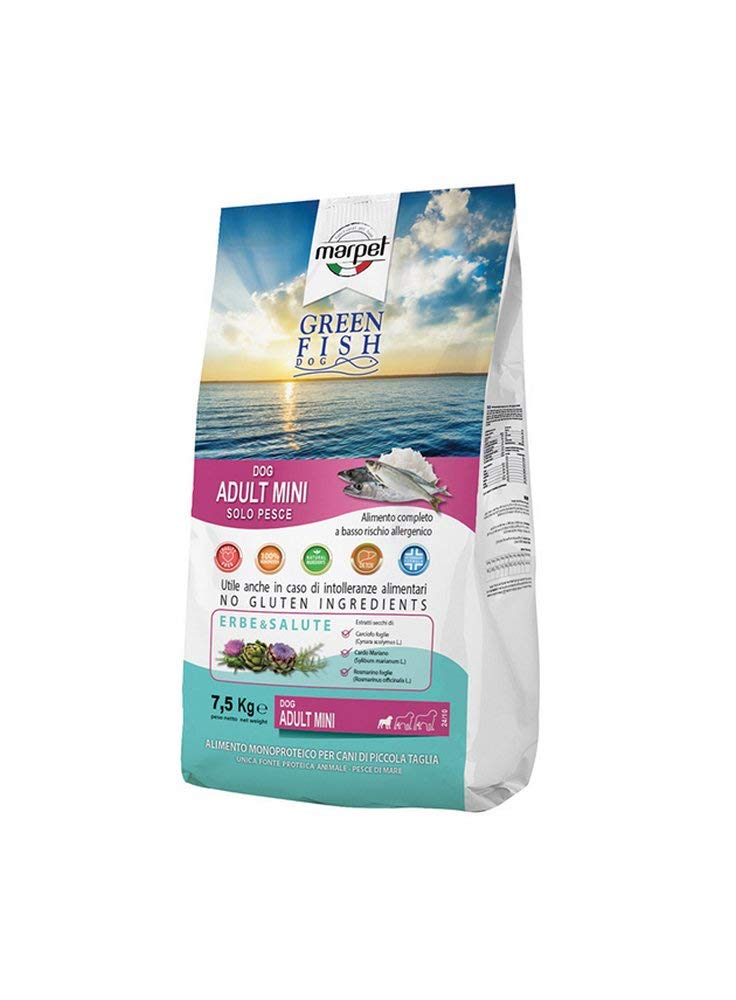 GREEN FISH Cibo per Cani Dog Adult Mini 7,5 kg