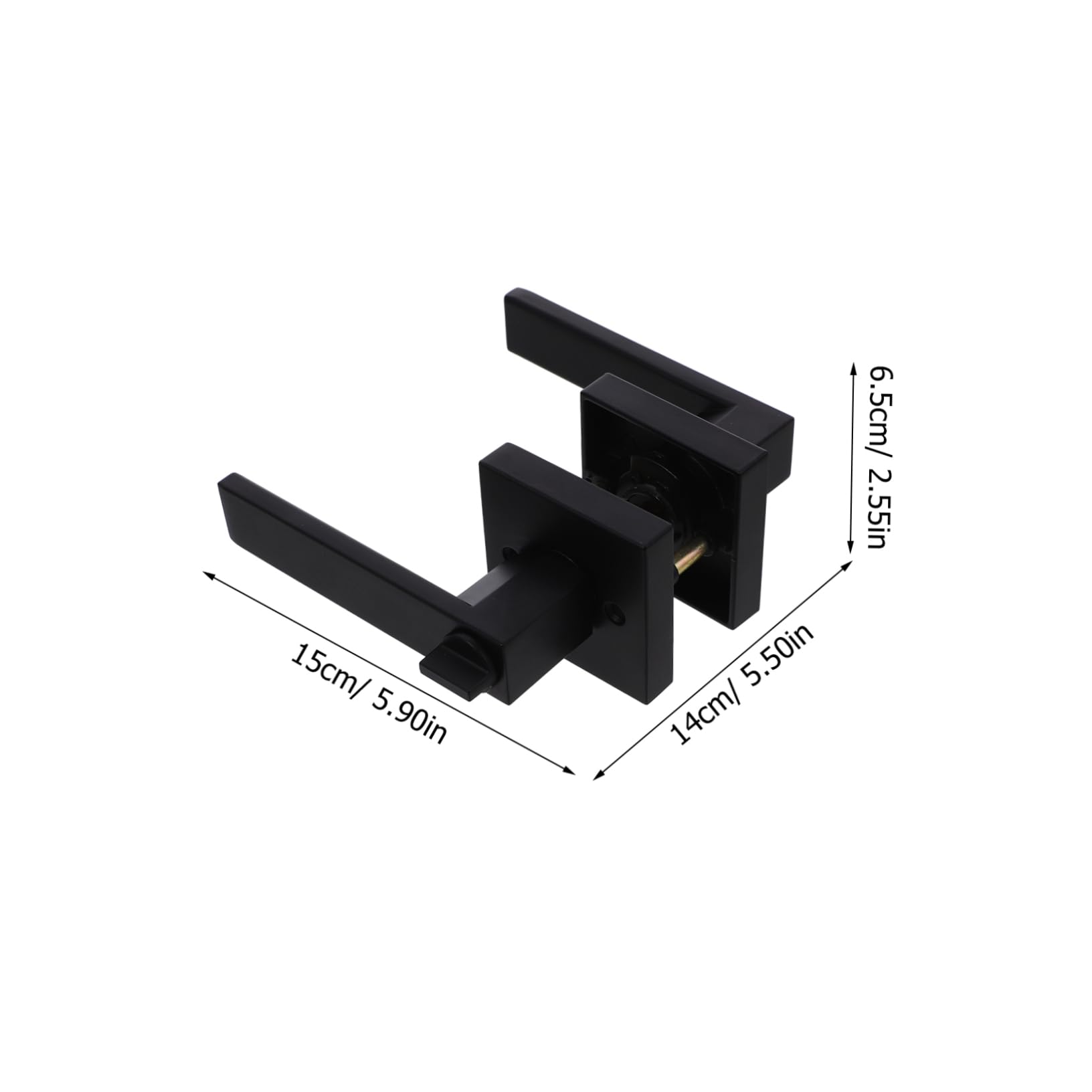 Manija de Puerta de Aluminio Negro con Cerradura, Diseño de Palanca, Protección Segura para Dormitorio y Cocina, Acabado Mate
