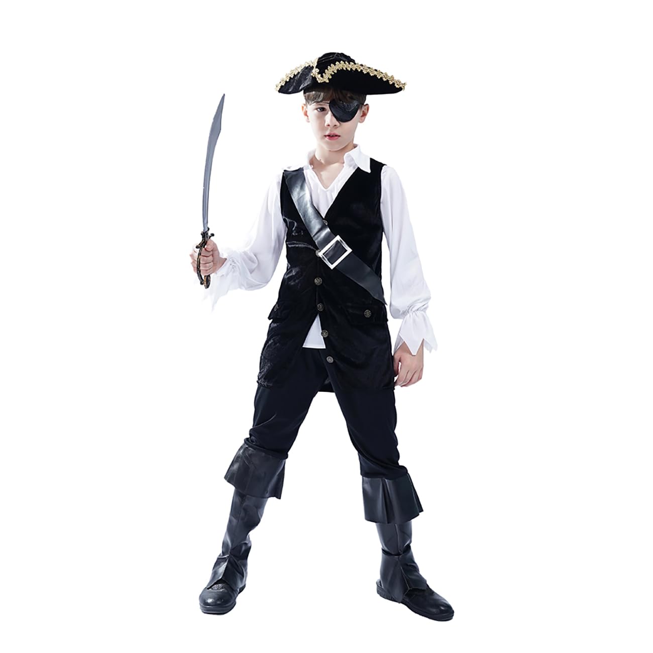 Costume da Pirata Nero Cool Deluxe da Ragazzo