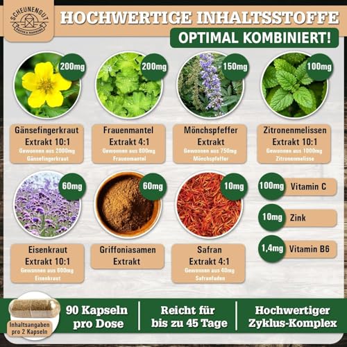 MENO INTENSO® korijen batusa - VAŽNO: Menopause kapsule s visokim dozama korijena batata, crvene djeteline, ashwagandhe, rabarbare, željeza, vitamina B9 + B12 -Meno kompleks - 120 komada DE SCHEUNENGUT®