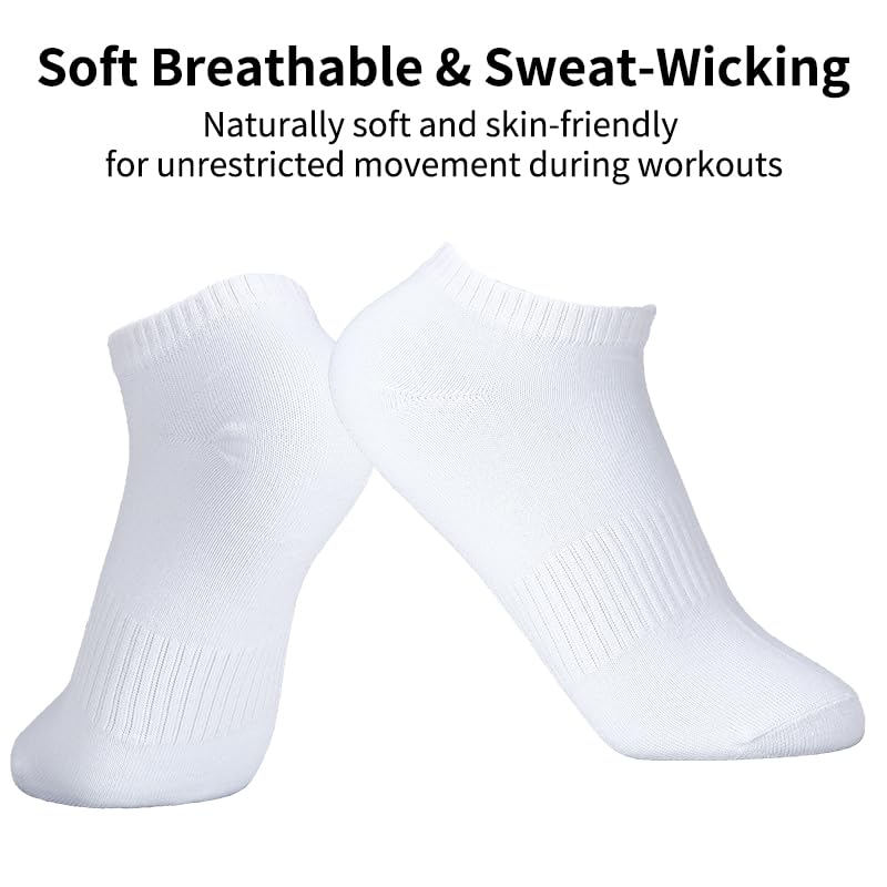 Image of 6 Pairs No Show Socks Cotton Non Slip Low Cut thin Socks,White /Black /Grey