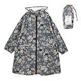 [キウ] キッズレインコート KIDS RAIN COAT 防水 撥水 はっ水 耐水 雨対策 台風 梅雨 レインポンチョ 子供 子ども カッパ 雨具 雨ガッパ 雨合羽 袖付き 収納袋 ポケット 通園 通学 幼稚園 保育園 小学校 おしゃれ かわいい ランドセル対応 男の子 女の子 サファリアニマル K409M-517