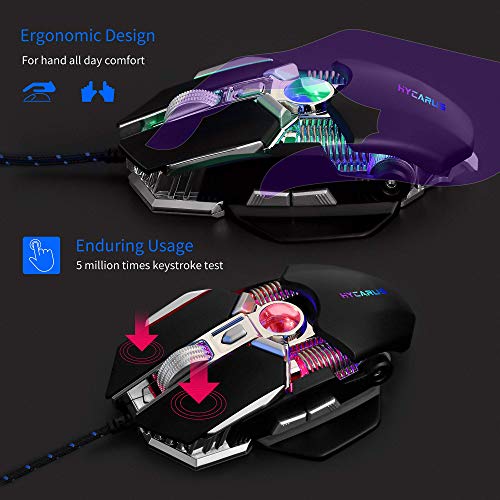HYCARUS Wired One Handed Mechanical Gaming Keyboard and Mechanical Gaming Mouse Combo with RGB LED Backlit. HYCARUS Keyboard and Mouse Converter Adapter for Nintendo Switch/PS4/Xbox One/PS3/ Xbox 360