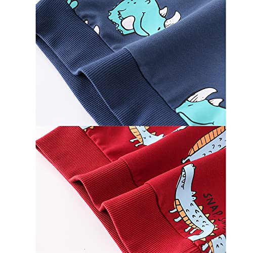 Image of Toddler Boys Crewneck Sweatshirt, Cotton Long-Sleeve Pullover Cartoon Print (Crocodile & Monster, 6-7 Years)