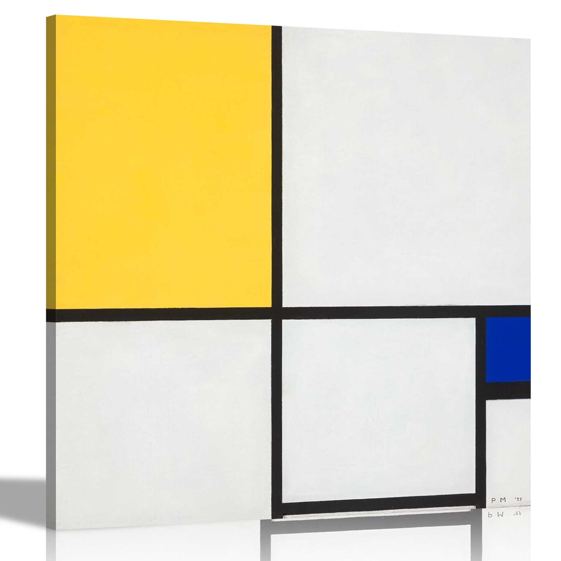 Artley Prints Composition 2 Yellow Blue Composition No Ii Yellow And Blue By Piet Mondrian Canvas Prints Wall Decor Oil Painting Reproduction Home Office Wallart Pictures 86 X 86 Cm (34 X 34 Inches)