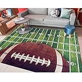 ALAZA Grunge American Football Field Non Slip Area Rug 5' x 7' for Living Dinning Room Bedroom Kitchen Hallway Office Modern Home Decorative