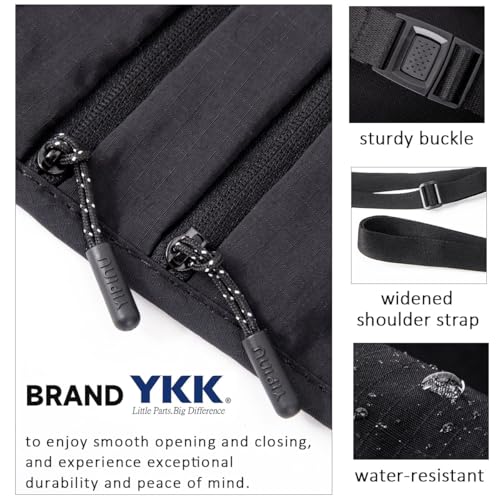 crossbody money belt for travel women amp men hidden travel wallet pouch - slim passport holde rfid blocking neck wallet under clothes to protect cash credit cards and documents black