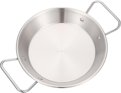 Luxshiny Bandeja frita de acero inoxidable para comida de fiesta de cocina de arroz para niños