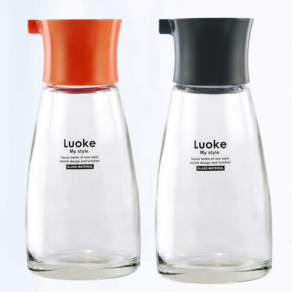 Contenitori per condimenti 2 pezzi Bottiglie di ampolle di vetro Bottiglia di stoccaggio di olio di vetro Bottiglie di condimento per insalata Dispenser di aceto per olio d'oliva Aceto Salsa di soi