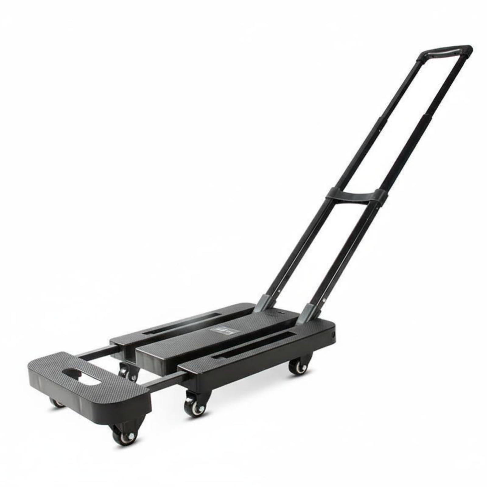 Zusammenklappbarer Stahlkarren mit en Rollen Und Einem Stabilen Rahmen für Den Effizienten Transport von Möbeln Und Kisten in der Wohnung Oder Im Büro, Schwarz, Standard