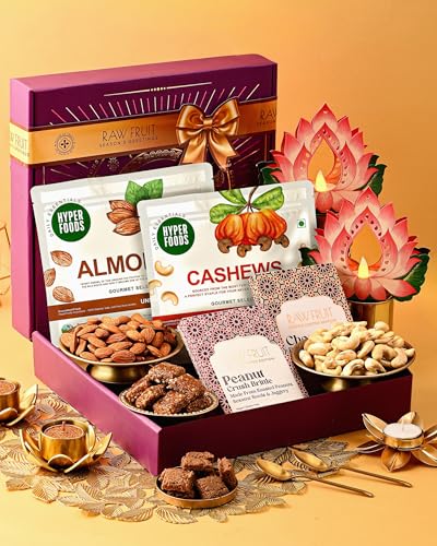 Image of Hyperfoods Diwali Gifts for Family and Friends Dry Fruits Diwali Gifts for Employees Chocolates Gift Pack Combo Dry Fruits Combo Pack Gift Hamper Dry Fruit Gift Box Corporate Gifts for Employees