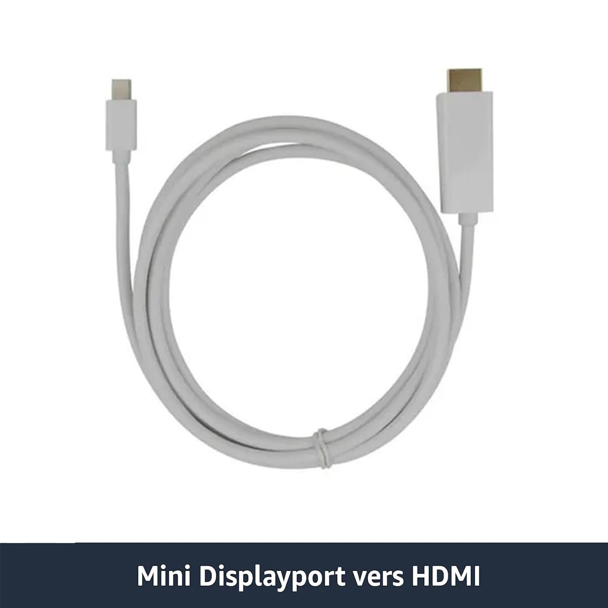 Adaptateur DisplayPort Mâle Vers HDMI Femelle - Convertisseur Vidéo/audio Full HD - Câble Blanc
