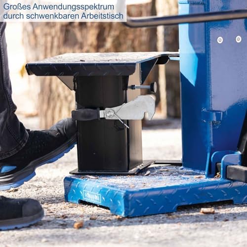 Bild 4 - Scheppach Compact 12T Holzspalter stehend | 12 Tonnen Spaltkraft 400V 3500W | Meterholz bis 1070mm / max. Ø 450mm | schwenkbarer Tisch | Hartholz & Weichholz - inkl. Fahrvorrichtung