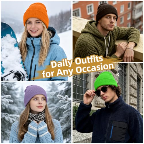 Image of ZOORON Beanie for Men Women Slouchy Winter Beanie Hats Cuffed Skull Caps
