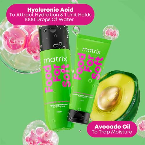 Image of Matrix Food For Soft Detangling Hydrating Conditioner for Dry, Dehydrated Hair | 5x More Hydration | 3 Days of Softness| with Hyaluronic Acid & Avocado Oil 100ml