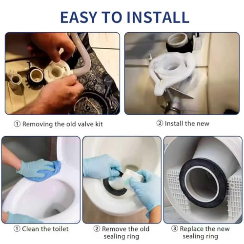 Image of 42049 RV Toilet Water Valve Kit for Thetford Aqua-Magic Style II - Complete Replacement Set with Reinforced Flange Seal to Stop Leaks - Fits Permanent Toilets (2008-2025)