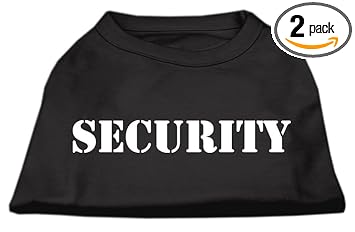 Mirage Pet Products 16-inch Security Screen Print Shirts for Pets, X-Large, Black with White Text