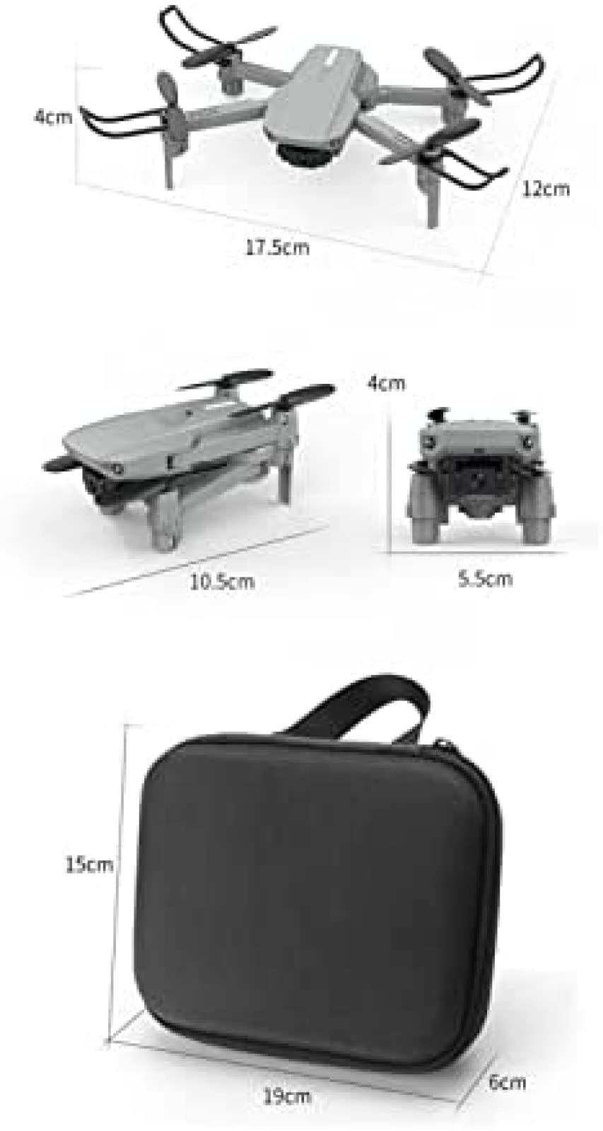 Drone Pieghevole Con Fotocamera Mini Drone Professionale 4K 1080P HD Doppia Fotocamera Pressione Dell'aria Mantenimento Dell'altitudine Quadcopter Pieghevole Dron Grandangolo Facile Da Usare Per I