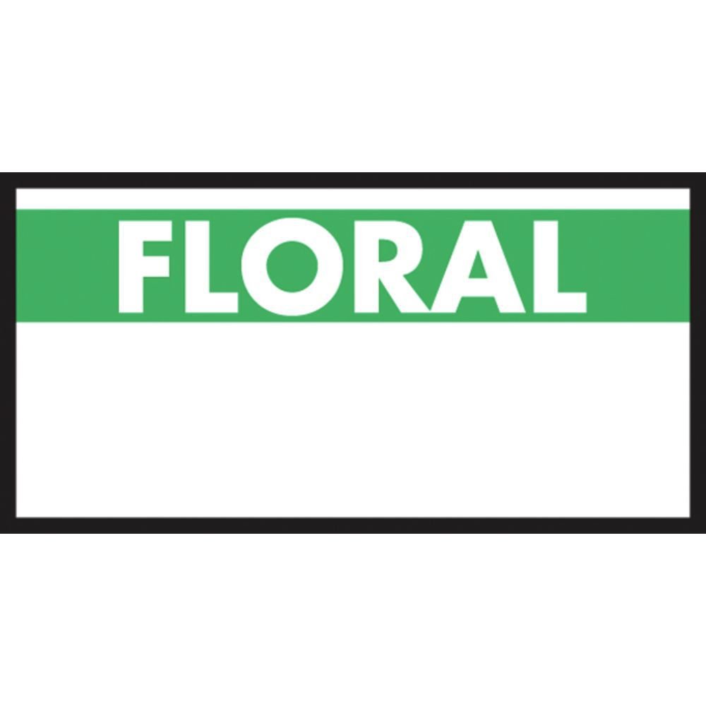 Monarch White Labels with Reversed Green Print "Floral" for 1110 1-Line Pricing Gun - 19mmL x 10mmH