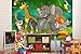 Kid’s Room Nursery Photo Wallpaper – Jungle Animals – Picture Decoration Zoo Wildlife Rainforest Nature Safari Adventure Lion Image Decor Wall Mural (82.7x55.1in - 210x140cm)