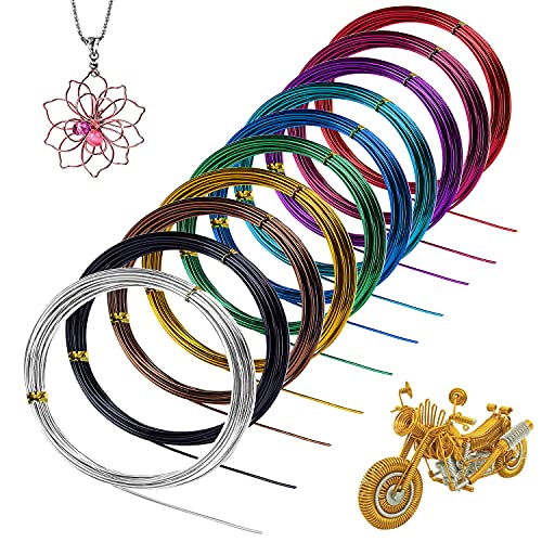 LUOGE 5 m x 10 rouleaux de fil de bricolage en aluminium multicolore de 1,5 mm, fil métallique flexible pour la fabrication de bijoux, sculptures et travaux manuels - Image 4