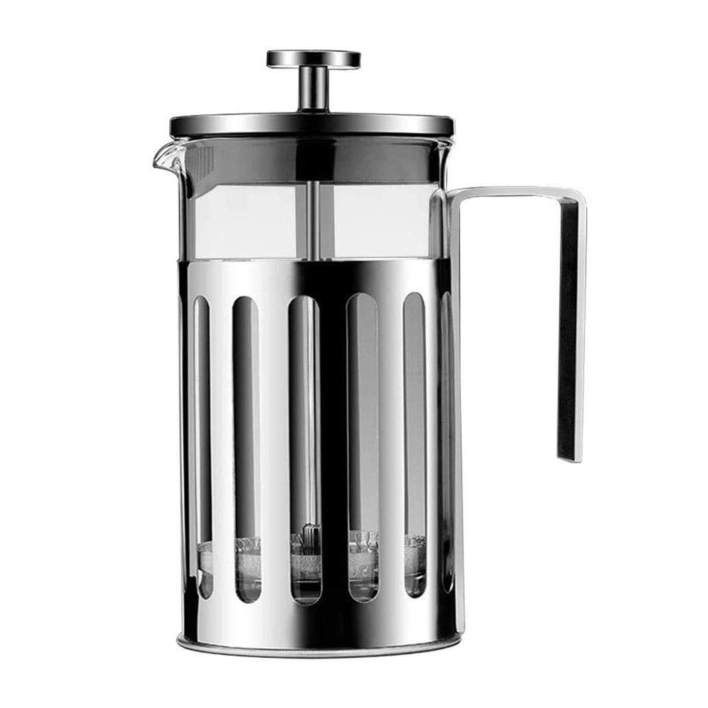 French Press Coffee Maker (8 Cups 34 Oz) 304 Stainless Steel Coffee Press with Filtration Durable Easy Clean Heat Resistant Glass French Press (Color : 600ml)