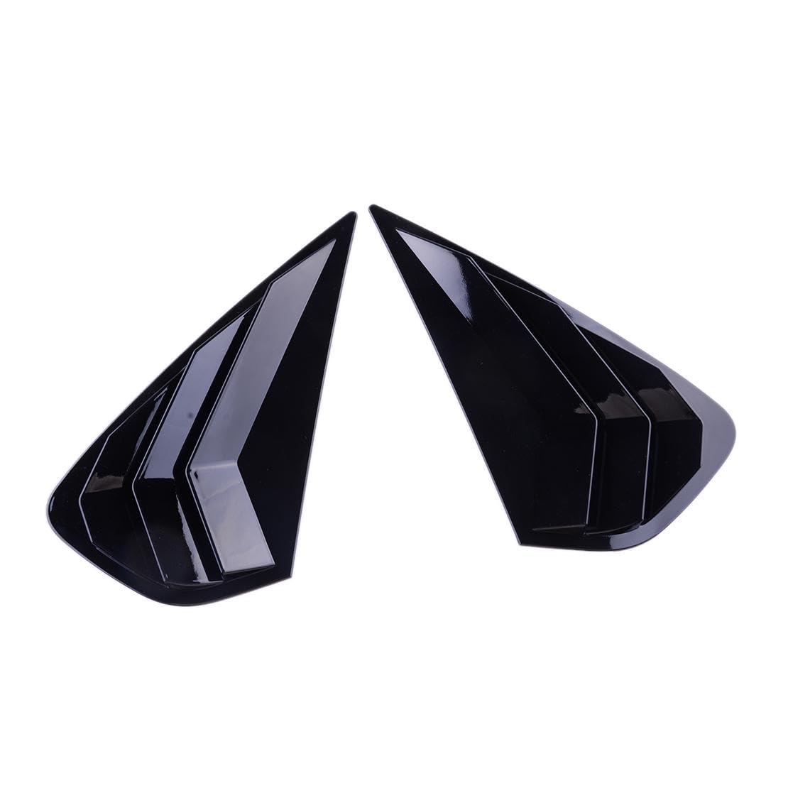 beler 2Pcs Gloss Black ABS Side Rear Window Louver Shutter Cover Trim Compatible for Kia Forte 2019-2022