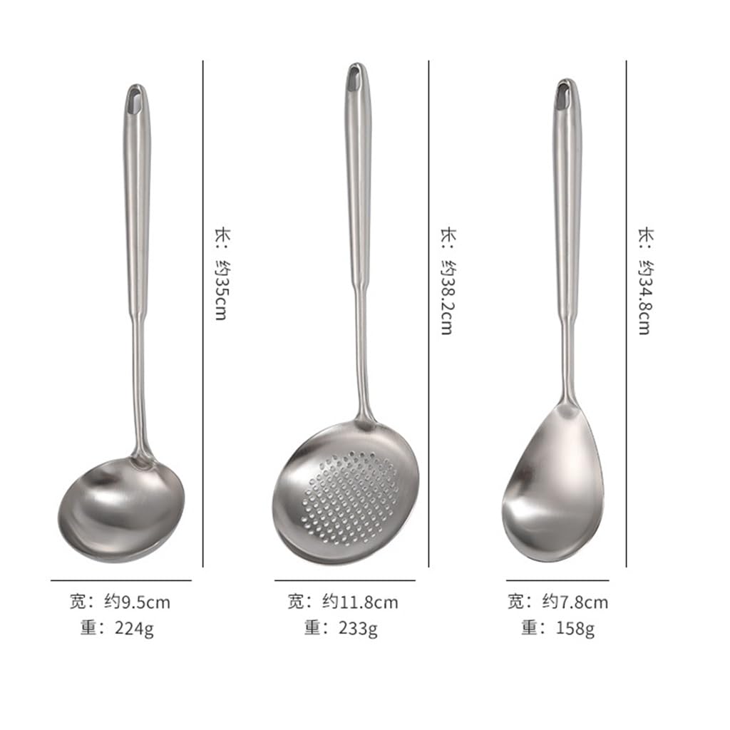 Spatola in Acciaio Inox, mestolo per zuppa, Imbuto, spatola per friggere, Set di Utensili da Cucina per la casa(