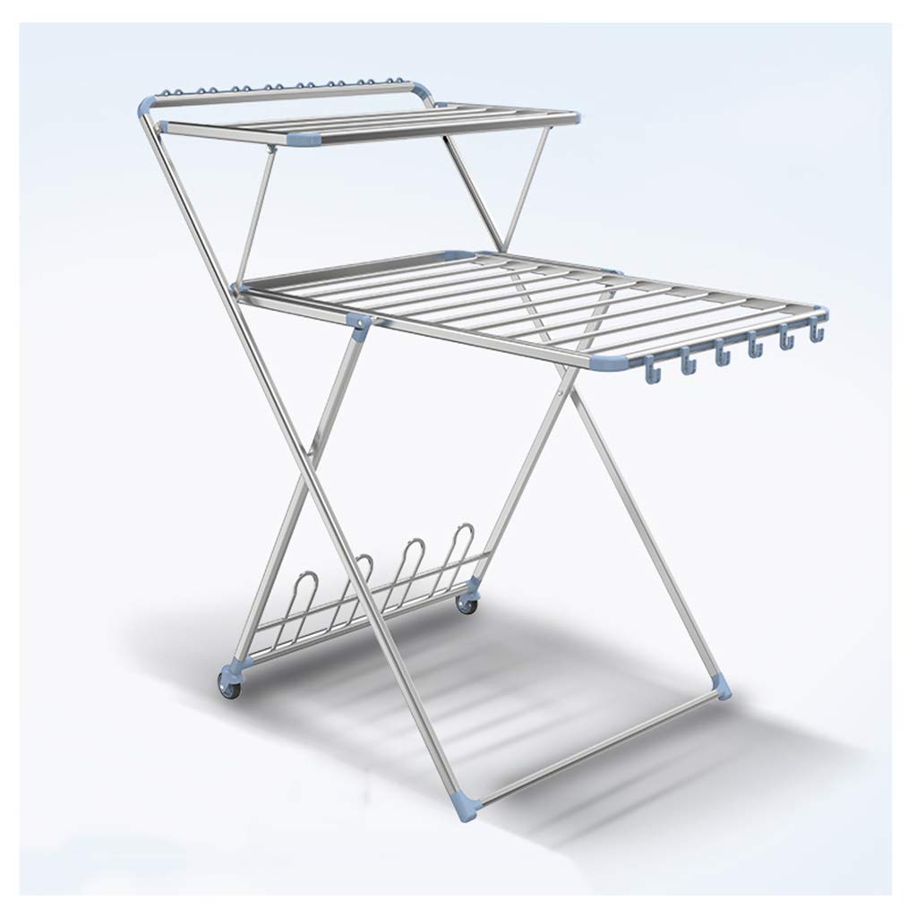 YNBSHGAA Space Saving Folding Indoor Clothes Drying Racks for Windowsill and Bathroom Towel Rack Garment Rack for Fashionable Journey,B
