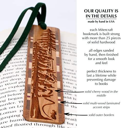 Evergreen Hiker Engraved Wooden Bookmark With Suede Tassel - Also Available Personalized - Made In Usa #TOP2