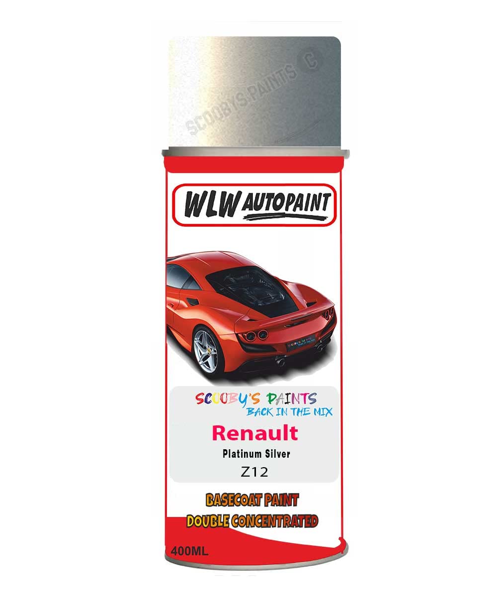Basecoat Aerosol Spray Paint For Renault Modus Platinum Silver 1998-2008 Code Z12