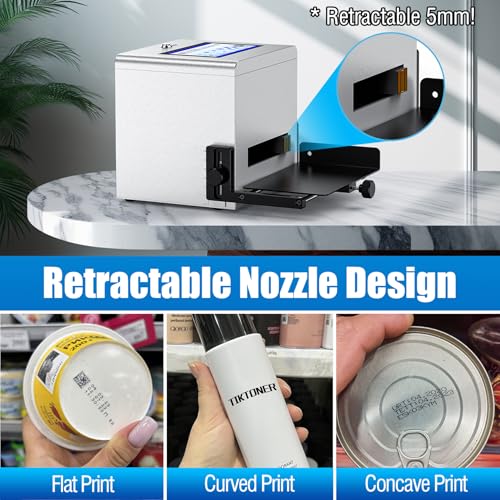 Image of Inkjet Coding Machine, Date Printer with 7-inch Touch Screen Batch Code Printer with 42ml Quick-Drying Ink Cartridge Inkjet Coder for Barcode /QR Code /Number /Picture Print on Many Materials
