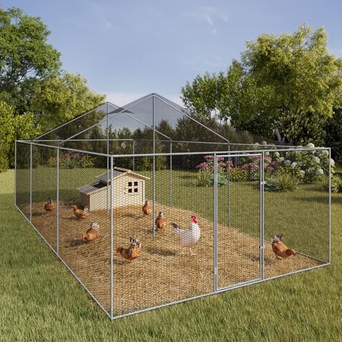 IDMarket - Voliere 18 m² Gitterpark 6 x 3 M Hühnergehege für Hinterhoftiere