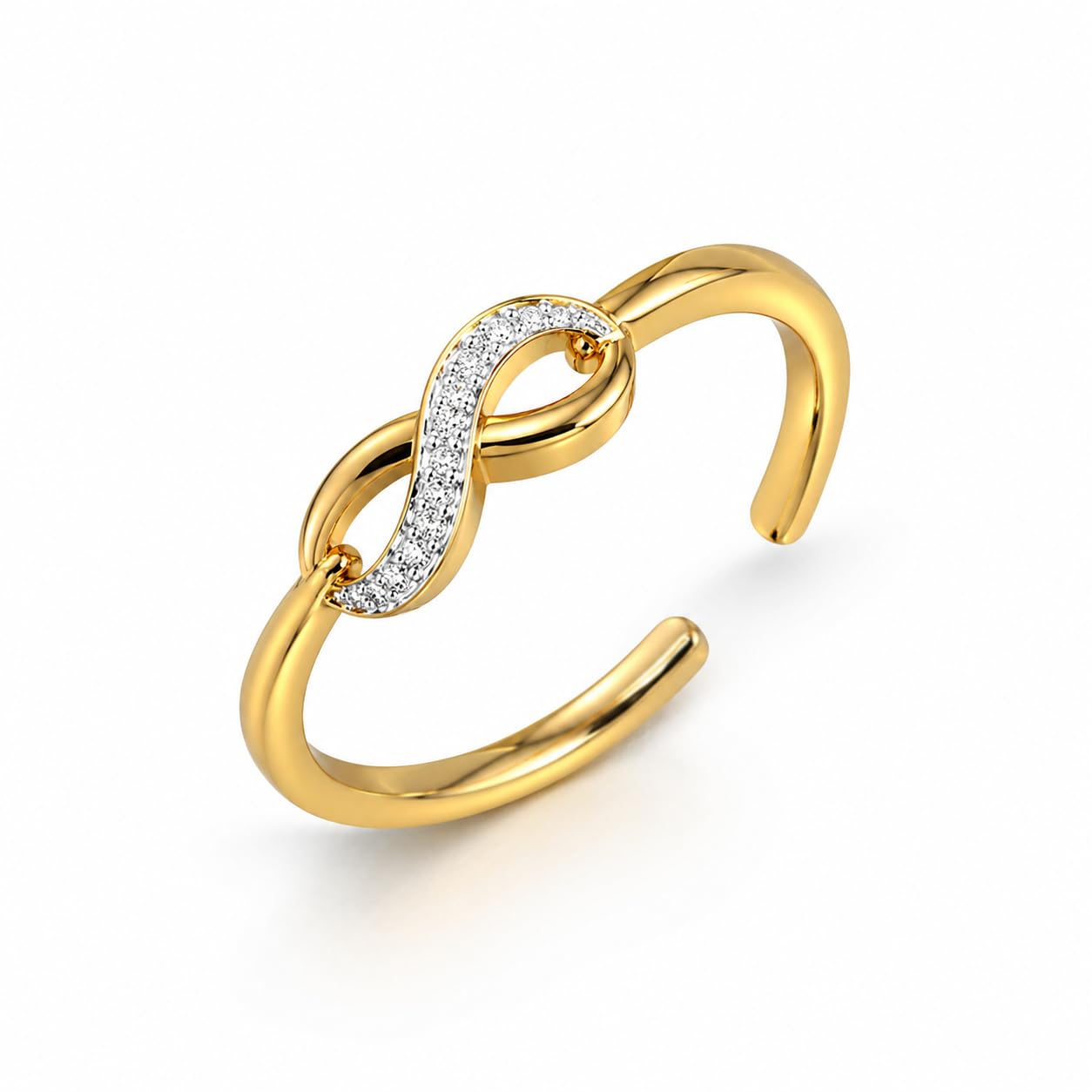 Minimal Premium Infinity Adjustable Ring for Women & Girls | Elegant Cubic Zirconia Open Finger Ring | Anti Tarnish Stylish Fashion Jewelry For Birthday, Anniversary & Valentine’s Day Gift For Her-image-41