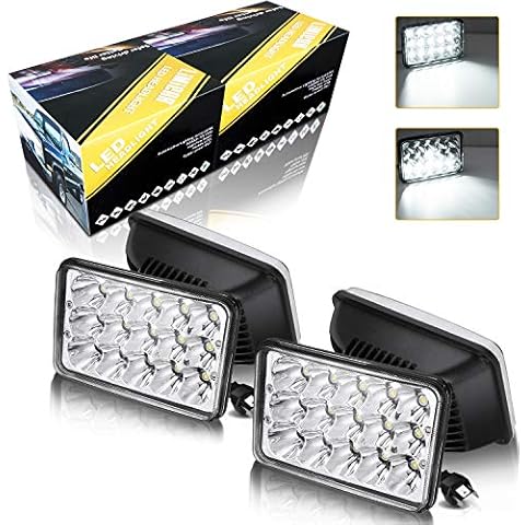 LIMICAR 4PCS Rectangular 4x6 Sealed Beam Led Headlights H4651 H4652 Headlamps For Kenworth T800 T400 T600 W900 Camero Motorhome Peterbilt Chevy K10 K20 K30 S10 V10 Freightliner Ford Probe Dot Approved Cover