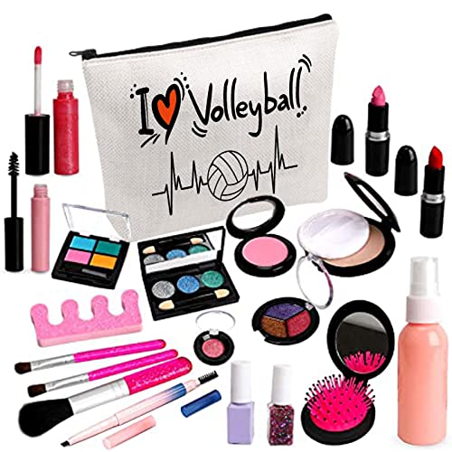 PLITI Volleyball Lover Makeup Bag for Women Girls Volleyball Player Gift Volleyball Team Gift I Love Volleyball Travel Pouch(I Love VolleyballU) - Image 4