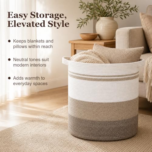 Image of OIAHOMY 80L Laundry Basket Laundry Hamper Nursery Hamper Gradient Yellow | Tall Dirty Clothes Hamper with Handle,Blanket Basket,Decorative Basket for Living Room,Storage Basket,Toy Storage