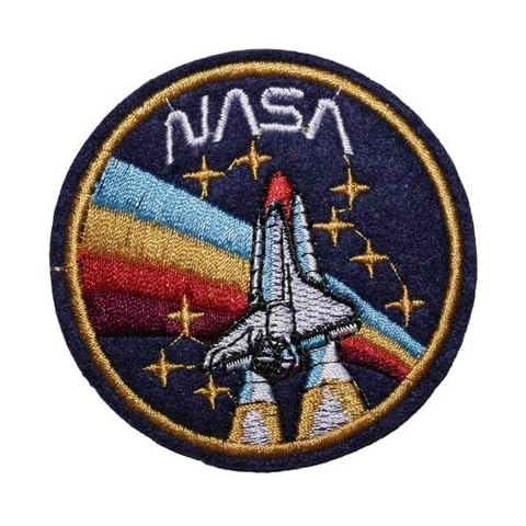 TENNER.LONDON NASA Embroidery Patch Iron on or Sew on rainbow Embroidered Astronaut Motif Space Explorers Transfer Applique Cover