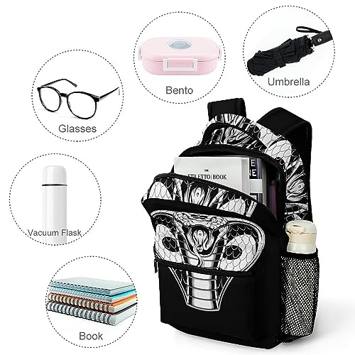 Attacking-Cobra Classical Basic Travel Backpack Casual Shoulder Bag for Work Book Shopping4