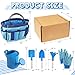Kids Gardening Tools Set, Toddler Play Kit Child Outdoor Toy with Gloves, Watering Can, Metal Shovel, Rake, Spade & Storage Bag, Backyard Sand Digging Holiday Birthday Gift for Boy Girl 3 4 5 (Blue)