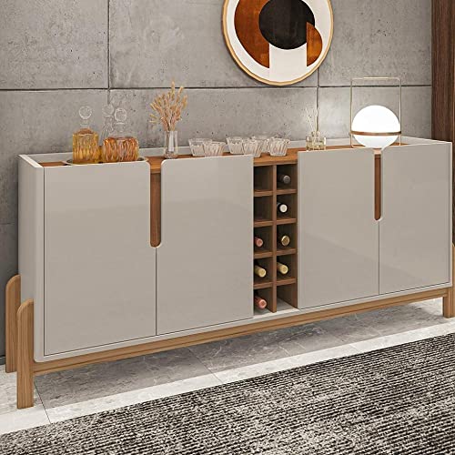 Buffet Aparador 190cm 4 Portas com Adega Lizz Casa D Off White/cedro