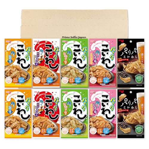 井上食品 パリパリこいわし 5種 ×各2袋 アソートセット PSJBOX 小魚 おやつ おつまみ 旨塩 しそ梅 のり塩 甘口醤油 ブラックペッパー