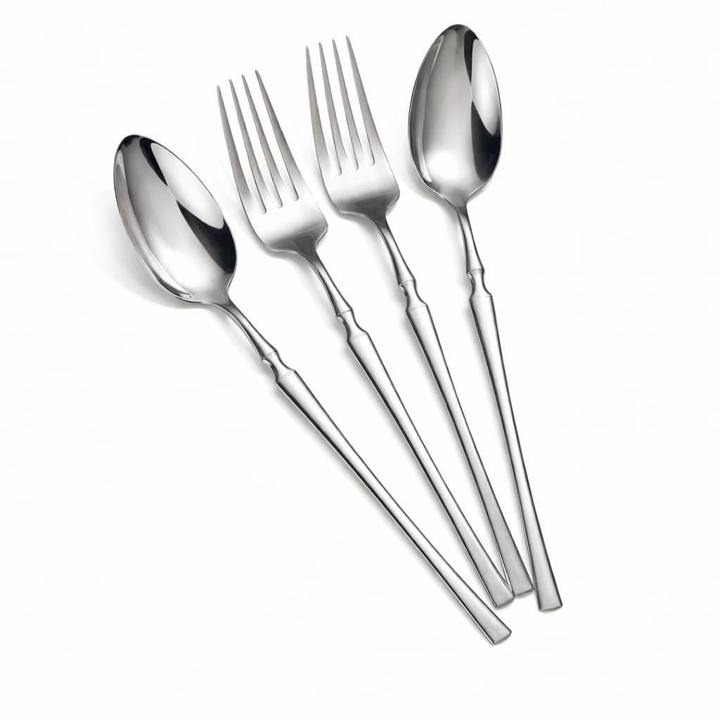 Matte Black Spoon & Fork Set - Stainless Steel Cutlery -21 Matte Black Spoon & Fork Set - Stainless Steel Cutlery -21