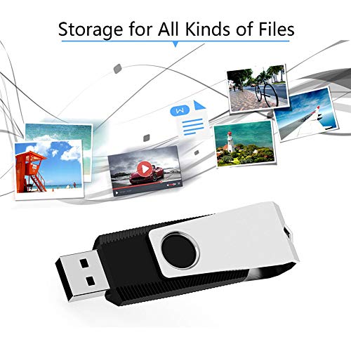 Image of KEXIN 10 Pack 16GB Flash Drive Thumb Drive 16G Bulk USB Drive Memory Stick USB Stick with LED Indicator for Data Storage(Black,10 Pack)