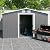 Luteren Outdoor Storage Shed 10FT x 12FT,Clearance with Lockable Door Metal Garden Shed Steel Anti-Corrosion Tool Storage House Waterproof for Backyard Patio (Gray)