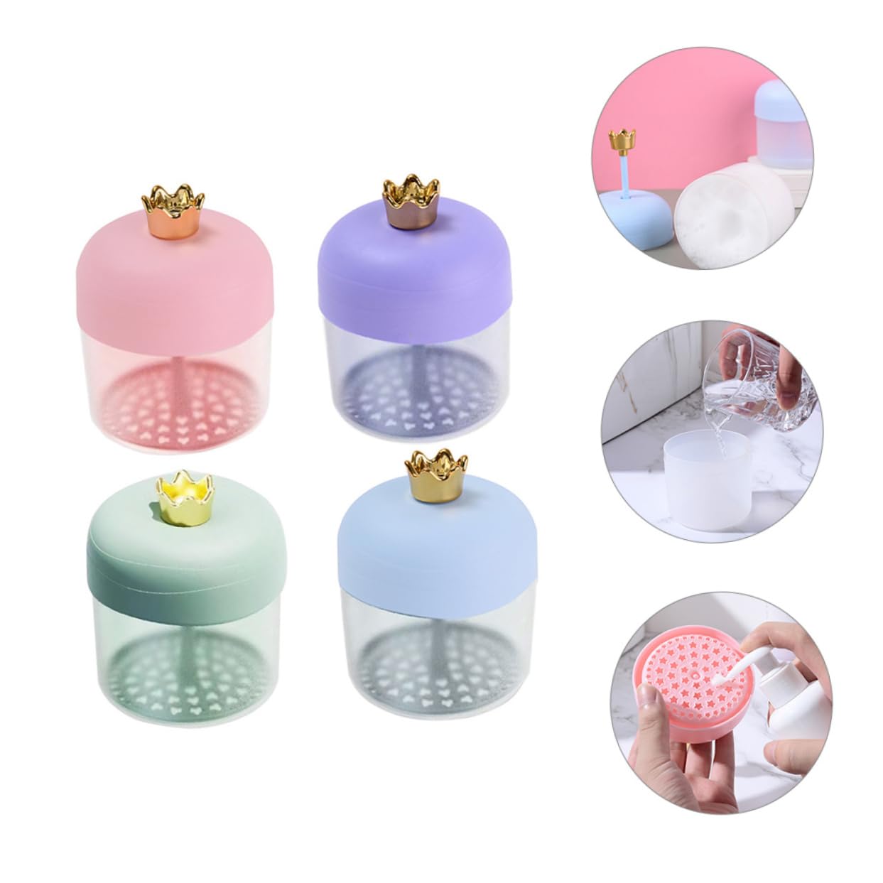 WOONEKY 4piezas Dispositivo De Espuma Facial Fácilmente Burbujas Ligero y Compacto