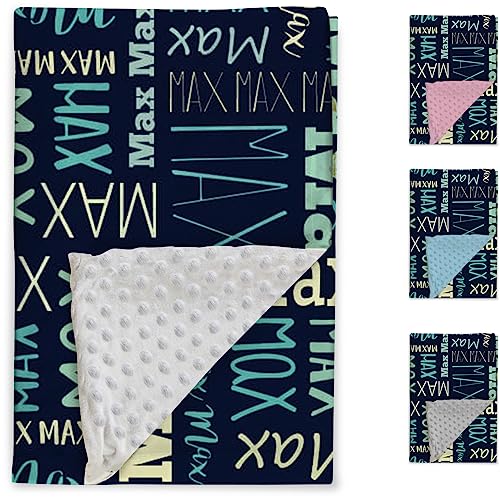 Image of Custom Baby Blanket - Personalized Names Design - Soft Plush Blanket with Double Layer Dotted Backing for Boys Girls Color09(47x60 inches)