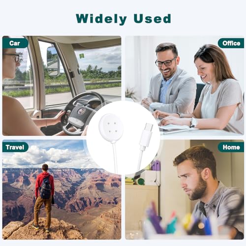 Image of Meliya Type-C Smartphone Charging Cable Intended for Google Pixel Watch 3 /Pixel Watch 2 Charger, Magnetic Charging Cable Cord Adapter 3.3ft /100cm (White)