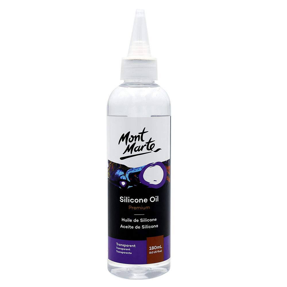 Mont Marte Premium Acrylic Pouring Silicone Oil 6.06oz (180ml in total) Bottles for Pouring Paint Cells (Transparent)-image-9